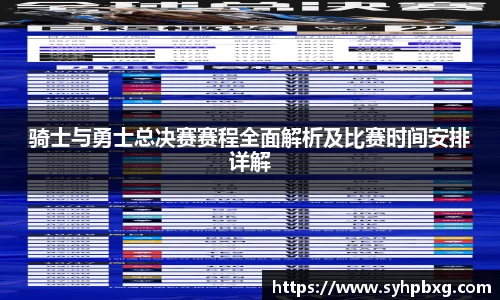 骑士与勇士总决赛赛程全面解析及比赛时间安排详解